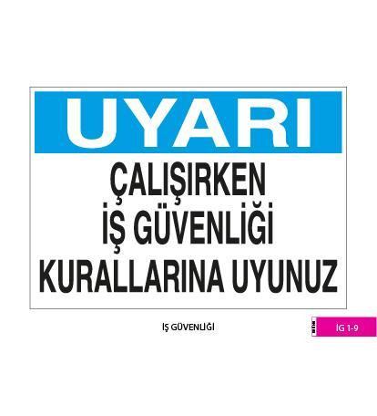 İş Güvenliği / Kod: İG 1-9