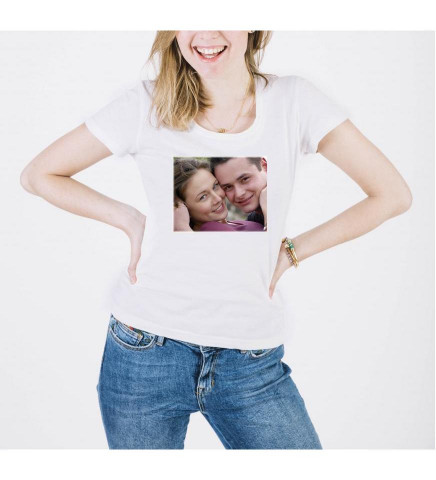 Beyaz Sıfır Yaka Tshirt Baskı