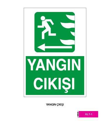 Yangın Çıkışı / Sol Yön / Kod: İG 7-1